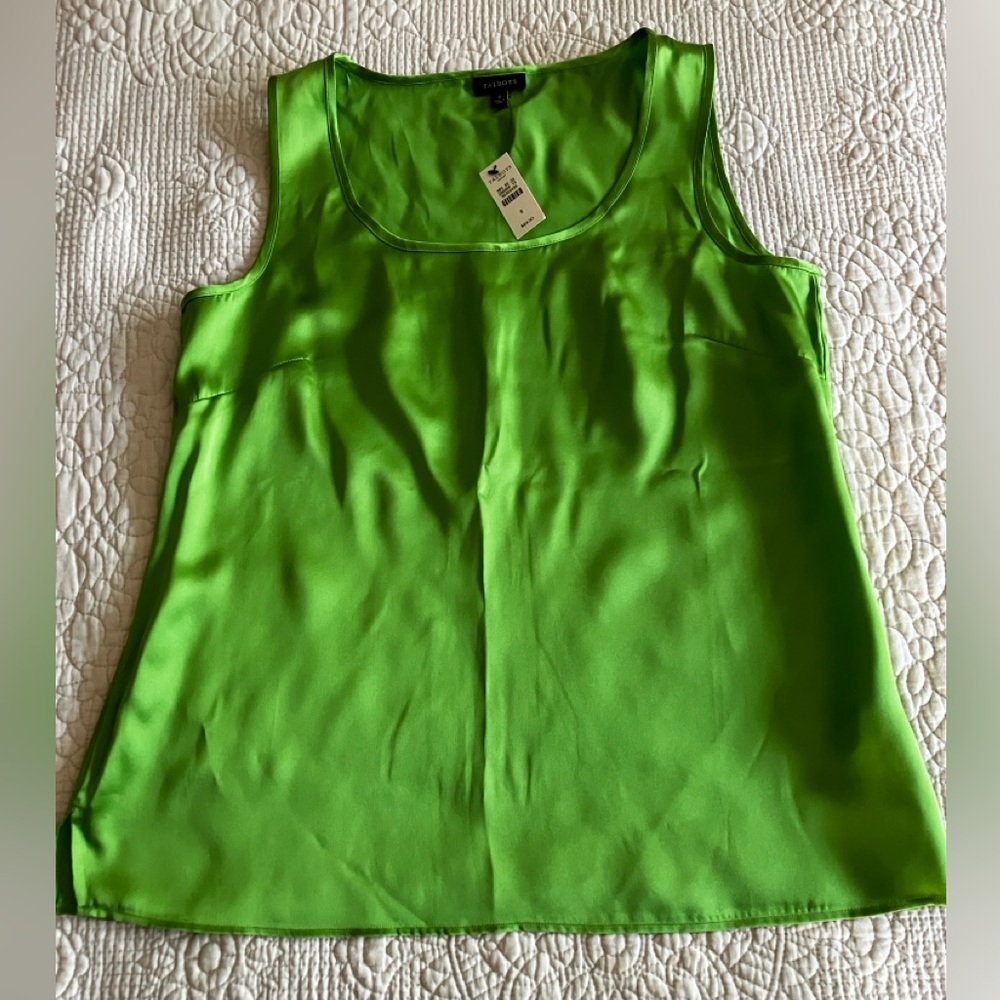 NWT Talbots green silk shell tank